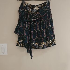 Elegant Asymmetrical Black and Gold Skirt